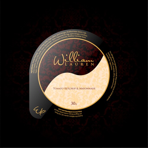 High-end packaging with the title 'Contest winner - Label Design for William Lauren'