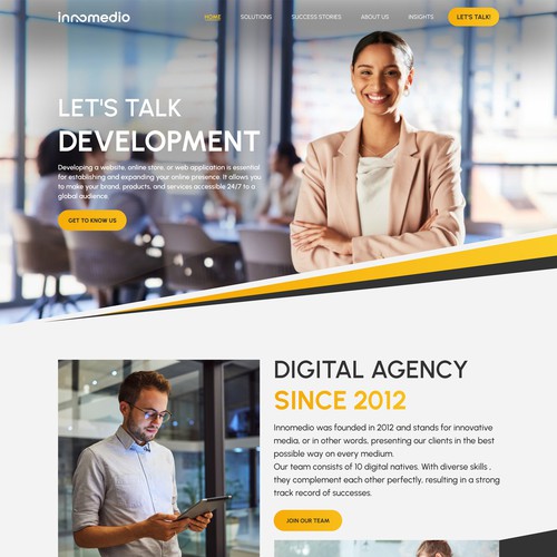 Professional website with the title 'Marketing'