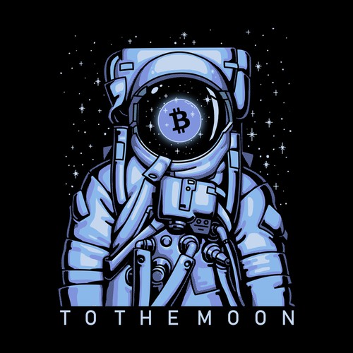 Cryptocurrency t-shirt with the title 'Pure Crypto Shirts to the MOON!'