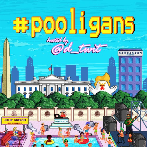 Pixel art design with the title '8bit cover & social media banner'