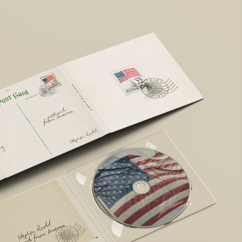 Country music design with the title 'Postcards from America cover album'