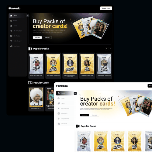 Game website with the title 'Fankado website (mobile and desktop)'