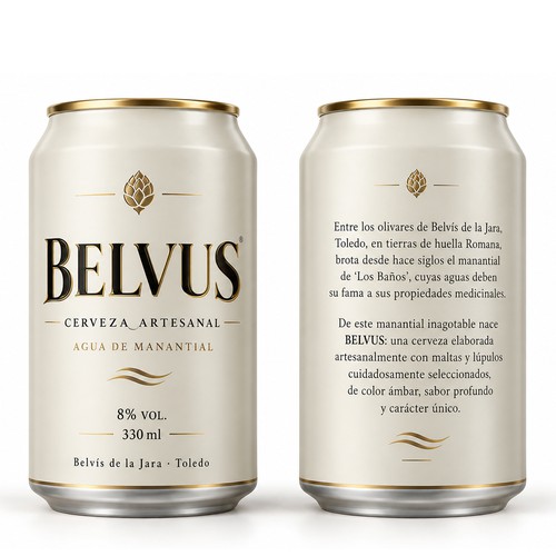 Design with the title 'Label for BELVIS Cerveza Artesanal'