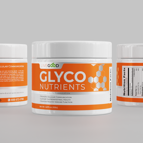 Nutrition label with the title 'glyco nutrients'