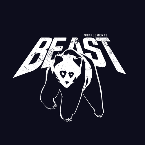 Supplement logo with the title 'Beastly logo for masculine supplement beverage'