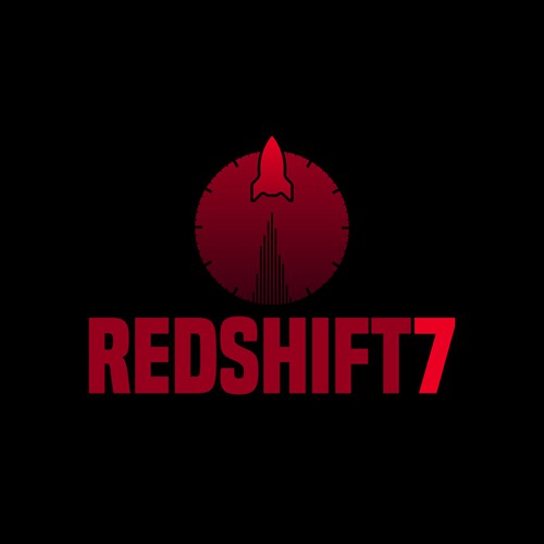 Spaceship logo with the title 'Space theme watch brand'