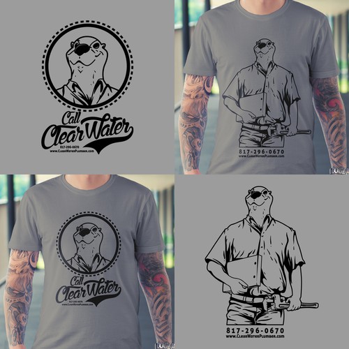 Mascot t-shirt with the title 'T-Shirt Design for  ClearWater plumbers industrial'