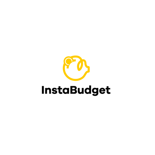 Piggy bank logo with the title 'InstaBudget Logo'