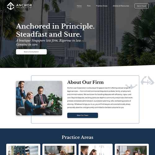 Design with the title 'Anchor Law LLC Design'
