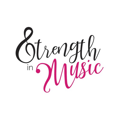 Treble clef logo with the title 'Beautiful Typography Logo for Music Company'