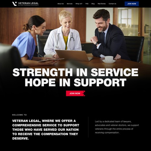 Doctor website with the title 'Veteran Legal'
