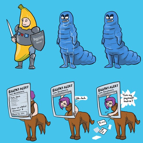 Security illustration with the title 'Halloween Customes (IT Security theme)'