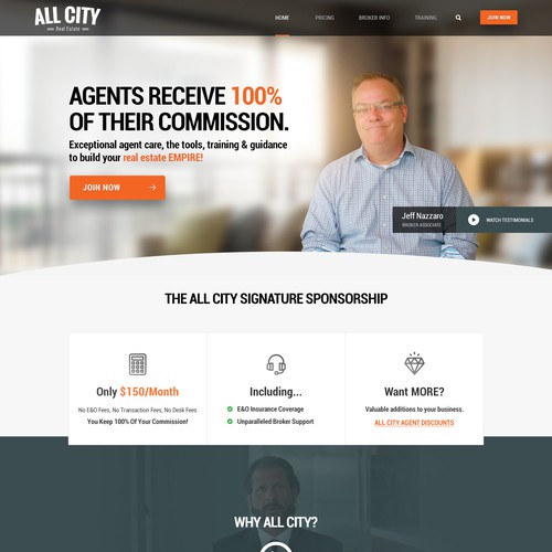 Real estate website with the title 'Real Estate Website Redesign'