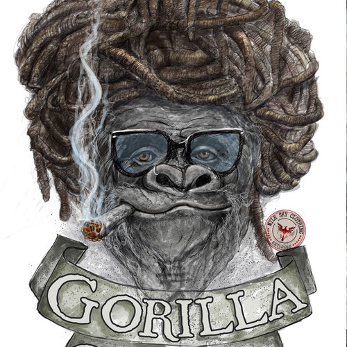 Pot design with the title 'Gorilla Glue strain #4'