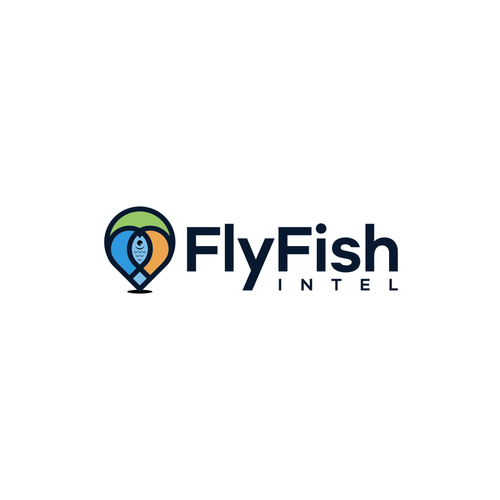 Angler logo with the title 'Intel Fly Fish Fishing Website Logo - Imaginative and Unique Design'