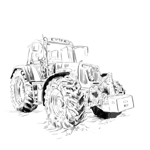 Editorial illustration with the title 'Tractor illustration'