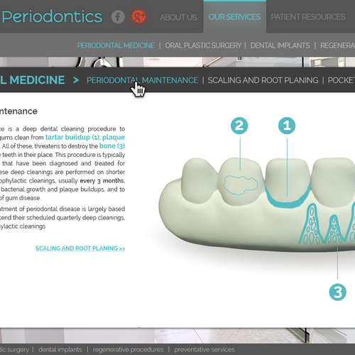 Dental website with the title 'Web Design for Brickell Periodontics in Miami, Florida'