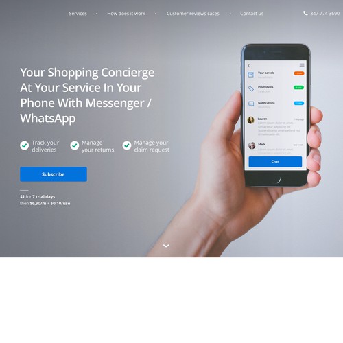 Digital website with the title 'Homepage design'