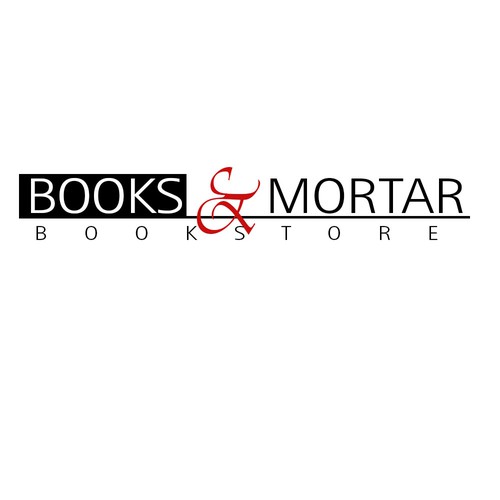 Bookstore logo with the title 'Logo for Books & Mortar Bookstore'