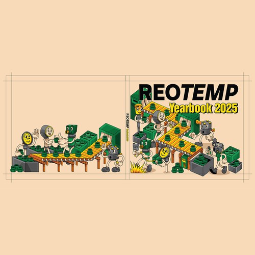 Cartoon artwork with the title 'Reotemp Yearbook 2025'