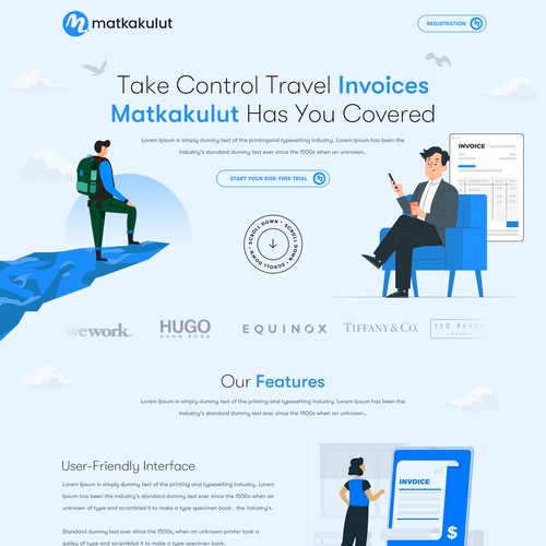 Invoice design with the title 'Matkakulut'