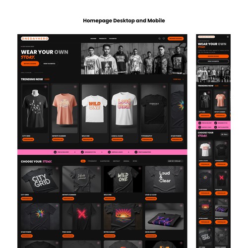 Fashion website with the title 'Urbanwear E-Commerce Site'