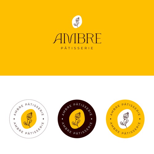 Modern design with the title 'Logo Brand Identity & Visual Strategy for Ambre Bakery'