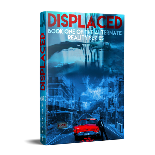 Noir book cover with the title '"Displaced" - My submission to the contest'