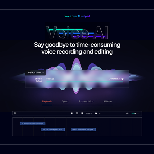 Artificial intelligence website with the title 'ai landing page voice '