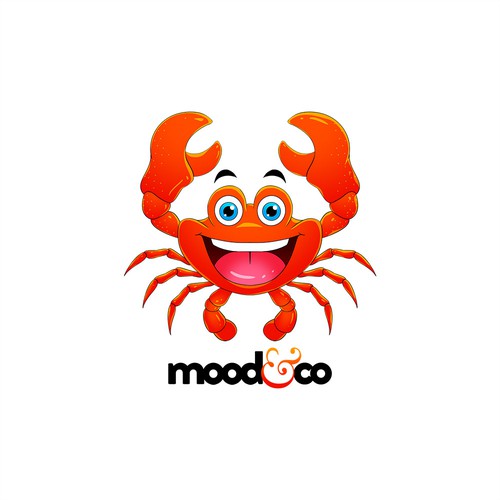 Crab logo with the title 'Mood & Co Crab Mascot'