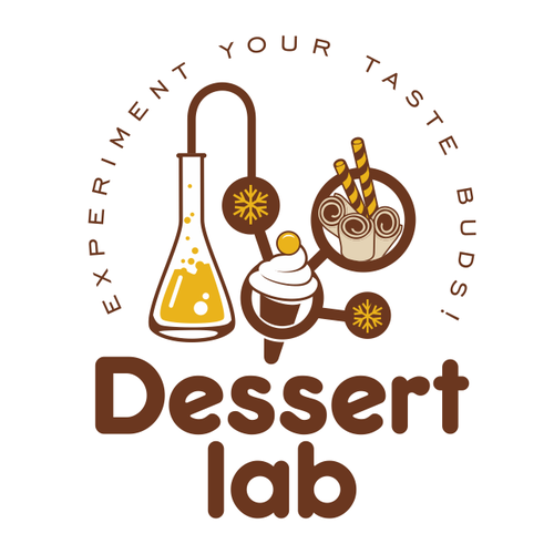 Brown logo with the title 'dessert lab ice cream'