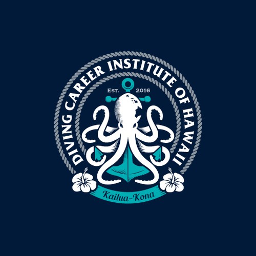 Seal design with the title 'Vintage Octopus Logo for a Diving School'