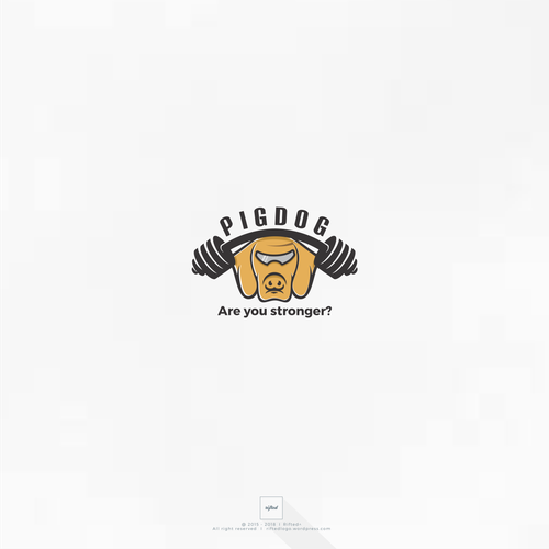 German logo with the title 'Logo design for gym center'