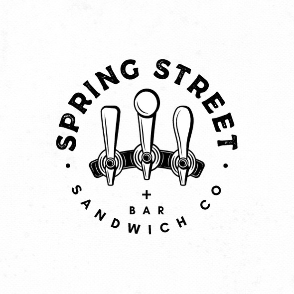 Downtown logo with the title 'Logo for rad sandwiches and specialty drinks bar.'