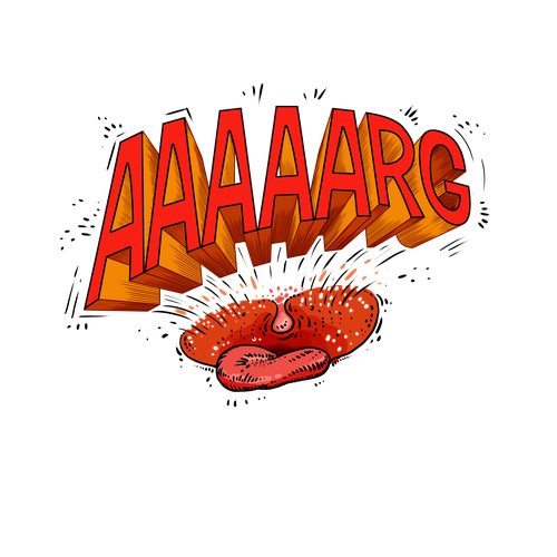 Comic artwork with the title 'Onomatopoeia Scream'