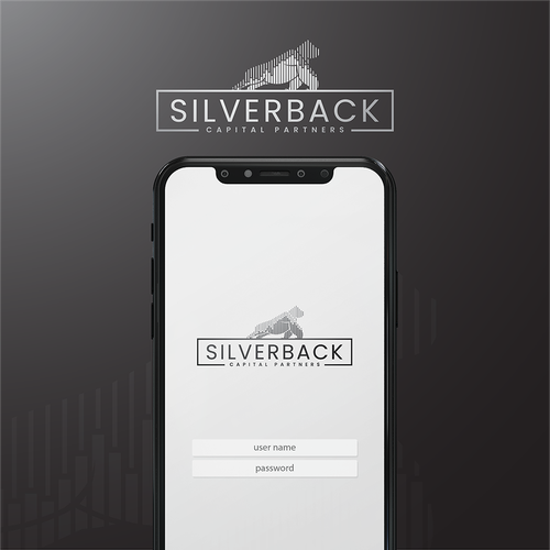 Gorilla logo with the title 'modern silverback logo'