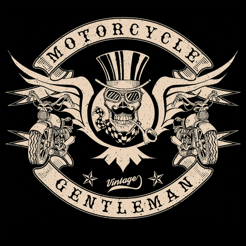 Biker t-shirt with the title 'Motorcycle gentleman'