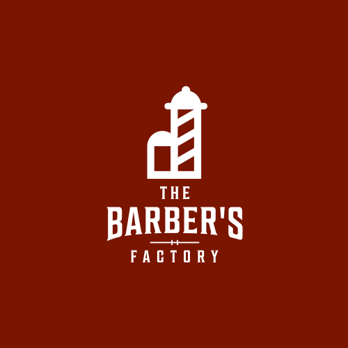 Barbershop logo with the title 'barbershop pole concept with house'