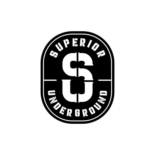 Plumbing logo with the title 'Bold badge logo for Superior Underground'