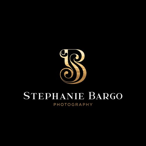 Black and gold logo with the title 'Stephanie Bargo Photography'