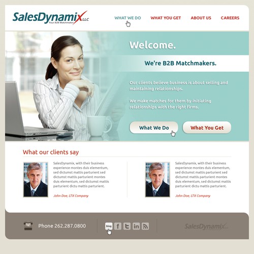 B2B网站的标题“SalesDynamix”