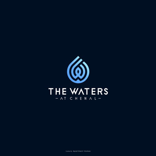 Water drop design with the title 'The Waters - Logo design'