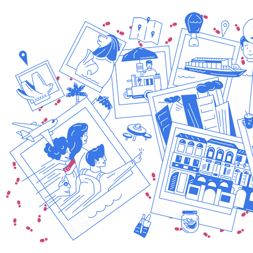 Fun website with the title 'Illustrations For A Walking Tours Company'