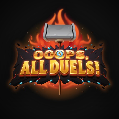 Card game design with the title 'Ooops, All duel!'