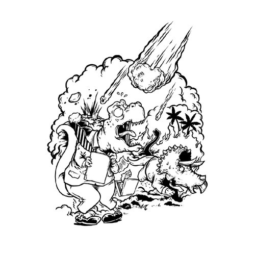 Dinosaur design with the title 'Concept for t shirt contest'