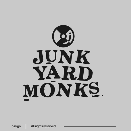 Logo with the title 'JUNK YARD MONKS'