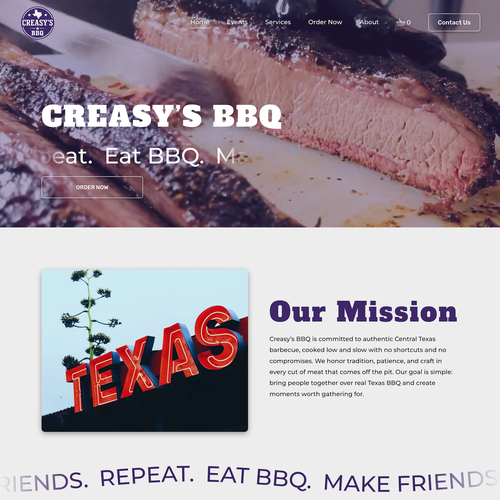 Design with the title 'Creasy's BBQ Catering Design'