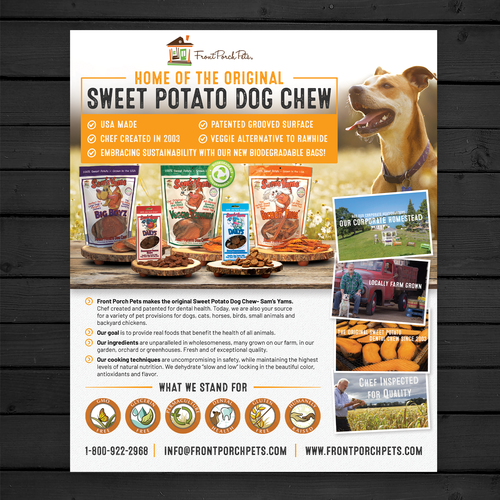 Magazine ad design with the title 'Magazine Ad for Front Porch Pets'