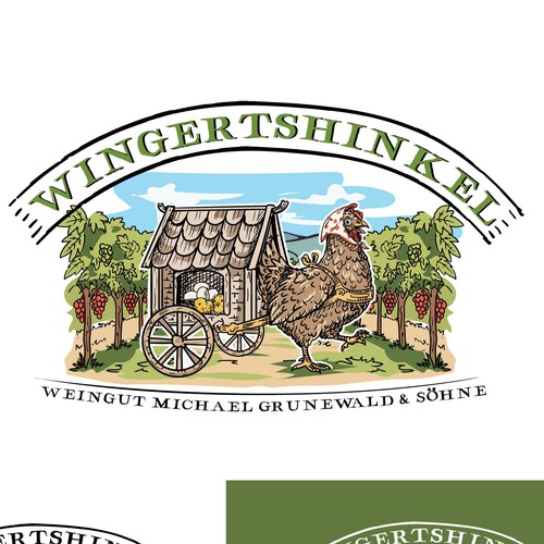 Vineyard logo with the title 'Wingertshinkel – A Handcrafted Identity Rooted in Tradition'