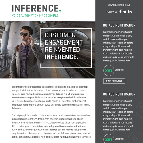 Newsletter design with the title 'Email design'